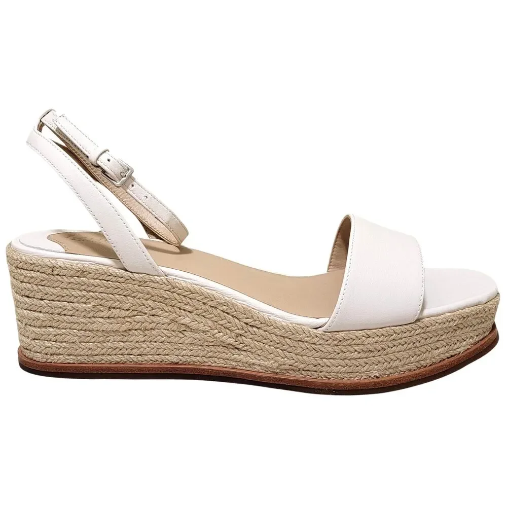 Lauren Ralph Lauren Leona Ankle Strap Espadrille Sandals Size US 9.5B White